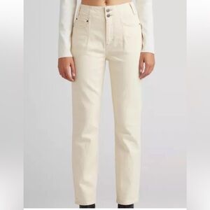 NWT EDWIN Frankie High Rise Relaxed Jean - Alabaster off white 26 USA made